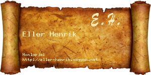 Eller Henrik névjegykártya